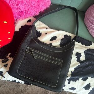 Vintage 90s Black Geometric Print Bag